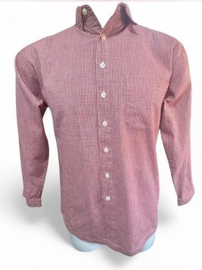 Vintage 90s 3 Suisses Le Chouchou French Red Gingham Shirt Small